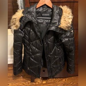 Guess Winter Quilted Puffy Hooded Jacket